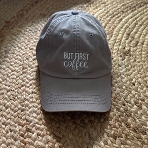 Gray 'But First Coffee' Cap
